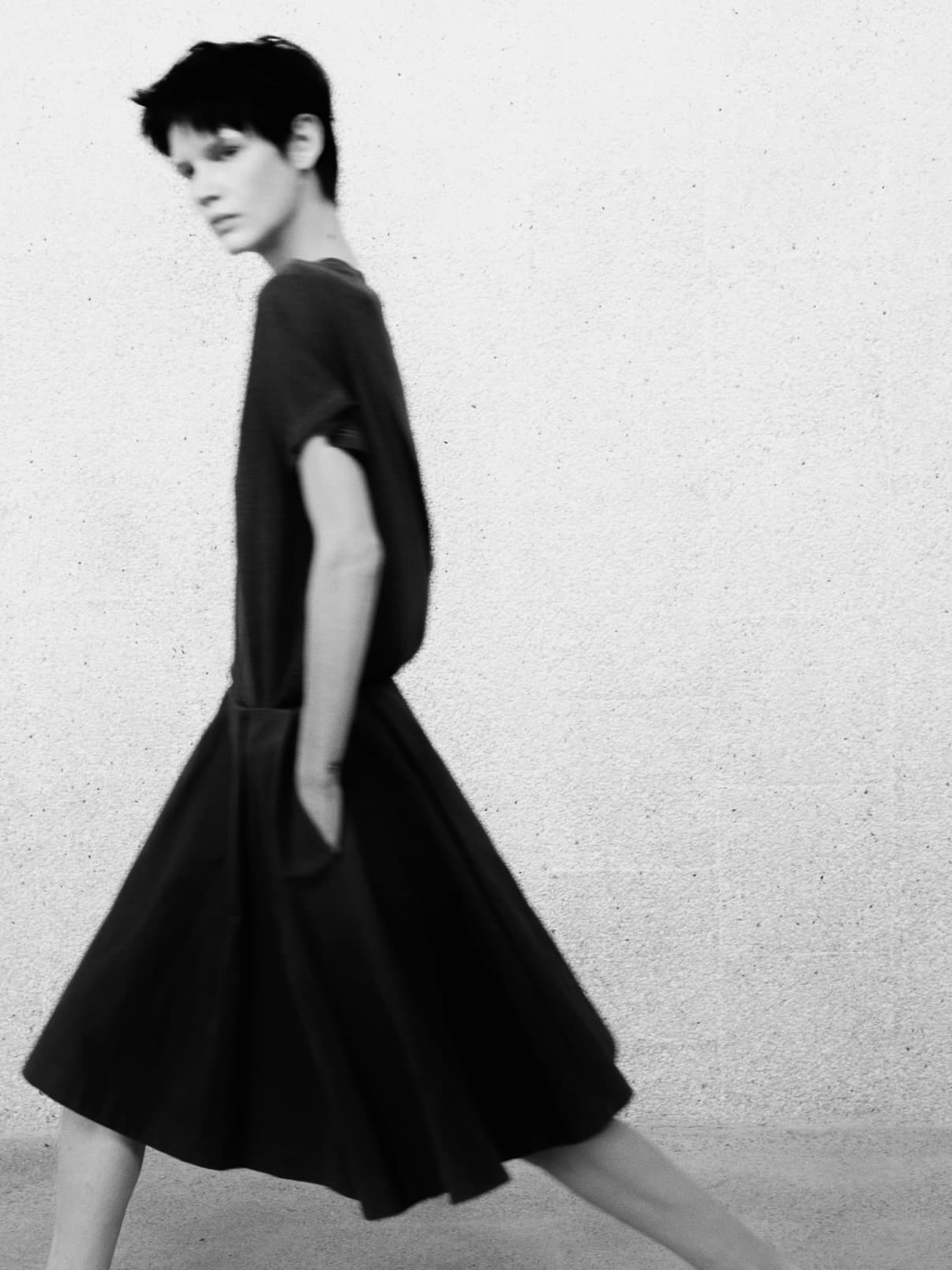 Gentle Authority black and white walking dress image